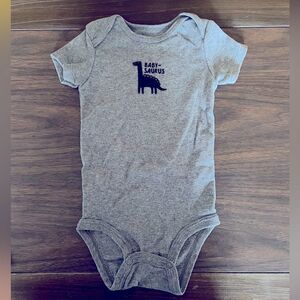 Gray Baby Saurus Onesie 12 months NWT